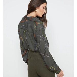 L”agence, Nina L/S shirt, Army multi-chain Xs, $76.00